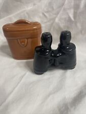 Vintage Ceramic Binoculars & Case Salt & Pepper Shakers  picture