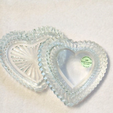 Vintage Teleflora 24% Lead Crystal Heart Candy Dish Trinket Jewelry Box France picture