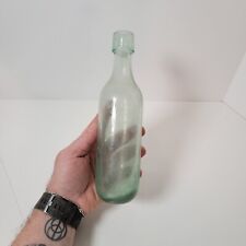 Vtg Antique Aqua Torpedo Bottom Soda Bottle Approx 9.25