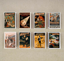 set of 8 matches VARIOUS magic show poster ad houdini style match printing picture