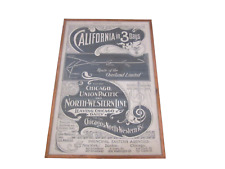 Harvey's Wallhangers Framed Union Pacific & North Western Line Antique Ad picture