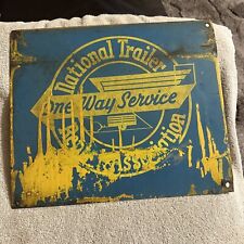SCARCE ORIGINAL NATIONAL TRAILER GAS OIL ADVERTISING SIGN picture