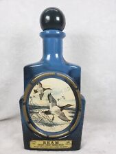 Vtg 1978 Jim Beam Bottle Decanter Mallard Ducks James Lockhart Blue Bottle Empty picture