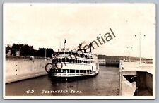 Real Photo Paddlewheel Steamer At Guttenberg Iowa IA Steam Ship RPPC L91 picture