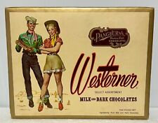 1960s Vintage Westerner Milk Dark Chocolates PANGBURN'S Western Original Box picture