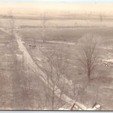 c1910s Beautiful Farm Birds Eye RPPC Horse Carriage Homestead Real Photo PC A139 picture