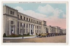 Alameda California c1920's High School Building, vintage cars picture
