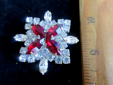 Outstanding  Czech Vintage Glass Rhinestone Button  Ruby Red  Crystal picture