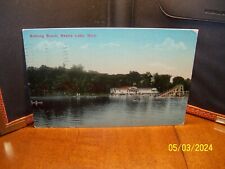 1913 Bathing Beach Reeds Lake Long Swimming Slide canoes MI Michigan Potterville picture
