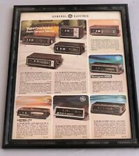 Vtg 1970s GE Clock Radio Flip Advertising Spec Price Catalog Framed Rare picture