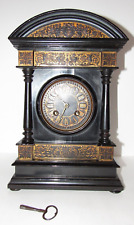 Antique German Ebonized Mantel Clock 8-Day, Time/Strike picture