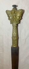 RARE antique 19th century European figural brass bronze steel sword dagger blade picture