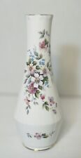 VINTAGE Vase Royal Grafton SUMMER MELODY Bone China Gold Accents Flower Bouquet picture