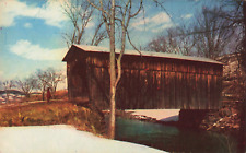 East Bethel VT Vermont, Old Covered Bridge, White River, Vintage Postcard picture