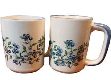 Pair of Rare Otagiri Style Blueberry Coffee Tea Mugs Transferware Speckled (B009 picture