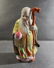 Shou Lau Shou Xing Porcelain Statue God of Longevity Vintage Hand Painted picture