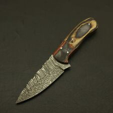 8 Inches Custom Handmade Full Tang Pure Damascus Hunting Knife With Sheath | EDC picture