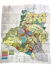1971 Vintage Gaithersburg Montgomery County Maryland Large Wall Map 49