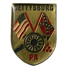 Vintage Gettysburg Pennsylvania Flags Cannon Travel Souvenir Pin picture