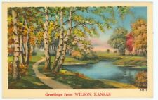 WILSON,KANSAS-GREETINGS-LINEN-#43372-(KS-WMISC) picture