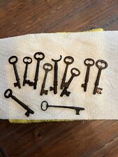 Lot Of 11 Vintage Antique Iron Skeleton Keys picture