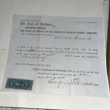 Antique 1865 Legal Summons Order to Sheriff from Fayette County Indiana Court picture