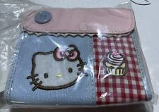 Hello kitty sanrio rare Gingham  Embroidery 1976/2008 Zip wallet picture