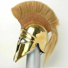 Medieval Greek Style Corinthian Helmet With Plume Armor Gold Greek Helmet picture