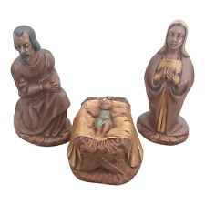 Nativity Set  Holland Mold  Mary Joseph Baby Jesus 3 Ceramic Figures vintage picture