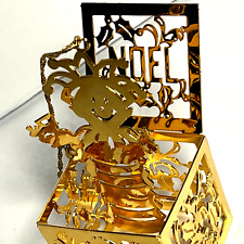 Danbury Mint Gold Christmas Ornament Jack in the Box 1984 Vintage picture