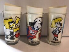 Vintage Cartoon Drinking Glasses- Underdog series- Set of 3 picture