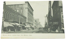 c1910 Walnut Street Looking East Des Moines IA Iowa Postcard Horse Buggy picture