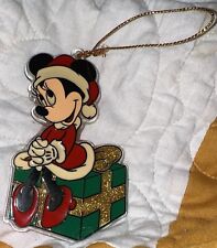 Vintage Disney Minnie Mouse Resin Stained Glass Suncatcher Christmas Ornament picture