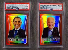 Barack Obama Joe Biden PSA 9 MINT  Orange Rainbow #'d  1 / 5   Leaf Metal 2020 picture