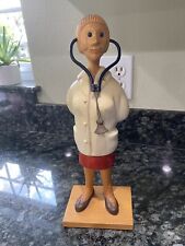 Romer Vintage Doctor Woman Hand Carved Italy Folk Art Sculpture  picture