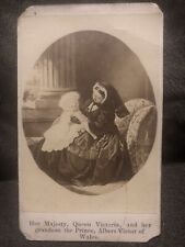 CDV Portrait Queen Victoria and Grandson Prince Albert Victor ROYALTY England picture