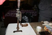 Antique Millers Fall Co. #19 Hand Drill or Brace with wood handles and stand picture