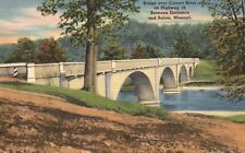 Postcard MO Bridge over Current River Highway 19 Linen Unposted Vintage PC H2095 picture