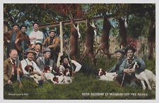 Deer Hunting Washington the Spoils Hound Dogs Pets Antique Guns Postcard picture