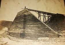 3 Vintage Old 1890's Cab Photos of Large Dam Construction on Ohio River History picture