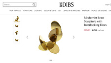 Modern Brass Sculpture with Interlocking Discs picture