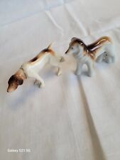 Lot of 2 Vintage Miniature Ceramic Puppy Dog Figurines Made in Japan picture