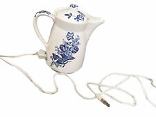 Vintage Ceramic Electric Teapot Blue flowers on white picture