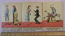 3 Sexy Kinky Trade Cards Antique 1880s picture