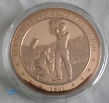 Texas Secedes from The Union, Joins Confederacy Vintage 1969 Bronze Medal picture