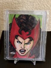 2020 UD Marvel Masterpieces SCARLET WITCH AP 1/1 Sketch Card Michael Munshaw MCU picture