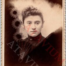 c1880s Waterloo, Iowa Lovely Young Lady Cabinet Card Cute Girl Photo La Tier B15 picture