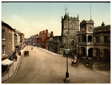 England. Shaftesbury. High Street. Vintage Photochrome by P.Z, Photochrome Zuri picture