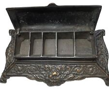 Antique 5 BAY Brass Stamp Box  Very Rare And Ornate Box   picture