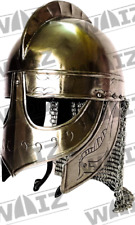 Viking Wolf Armor Helmet Silver Gold Medieval Metal Knight Helmets picture